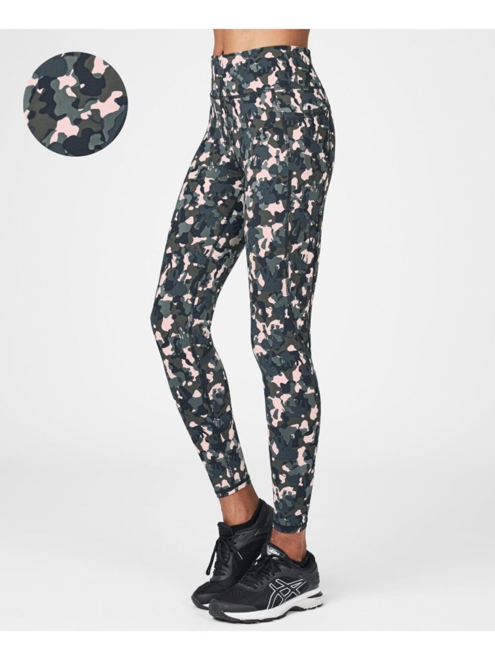 Sweaty Betty size Medium The Zero Gravity 7/8 High-Waist Camo Leggings